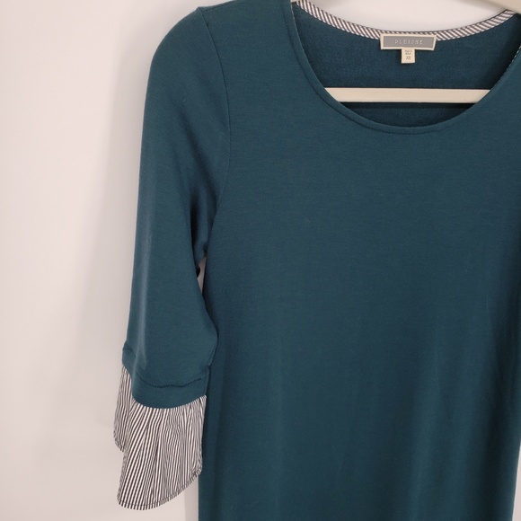 Pleione Shift Dress with Striped Bell Sleeves XS - Picture 3 of 7